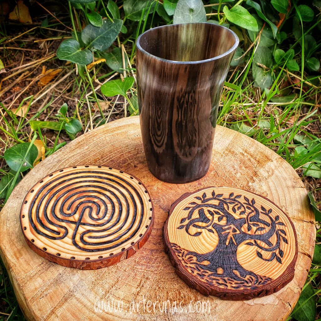 10 Posavasos De Cuero De Grano Entero - Redondos, Negros, Resistentes Al Agua Y Calor, Con Soporte Incluido