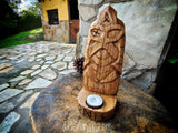 Tótem dios Odín en madera