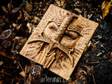 Talla madera Valkiria Guerrera Vikinga