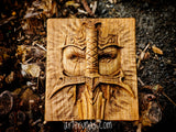 Talla madera Valkiria Guerrera Vikinga