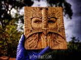 Talla madera Valkiria Guerrera Vikinga