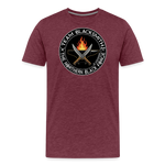 Camiseta prémium hombre | Team blacksmith knife The Northern Black Forge - rojo bordeaux salpicado