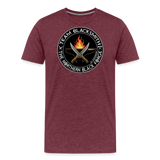 Camiseta prémium hombre | Team blacksmith knife The Northern Black Forge - rojo bordeaux salpicado