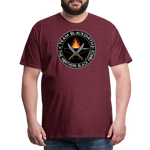 Camiseta prémium hombre | Team blacksmith knife The Northern Black Forge - rojo bordeaux salpicado