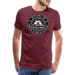 Camiseta prémium hombre | Arte Runas The Northern Black Forge - rojo bordeaux salpicado