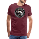 Camiseta prémium hombre | Arte Runas The Northern Black Forge - rojo bordeaux salpicado