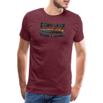 Camiseta prémium hombre | KnifeMaker The Northern Black Forge - rojo bordeaux salpicado