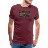 Camiseta prémium hombre | KnifeMaker The Northern Black Forge - rojo bordeaux salpicado