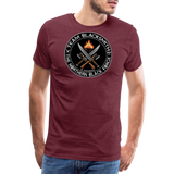 Camiseta prémium hombre | Team Blacksmiths weapons The Northern Black Forge - rojo bordeaux salpicado