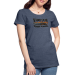 Camiseta premium mujer | KnifeMaker The Northern Black Forge - azul jaspeado