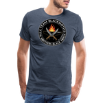 Camiseta prémium hombre | Team blacksmith knife The Northern Black Forge - azul jaspeado