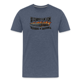 Camiseta prémium hombre | KnifeMaker The Northern Black Forge - azul jaspeado