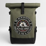 Mochila enrollable - Arte Runas The Northern Black Forge - verde oliva/negro