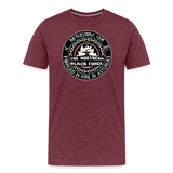 Camiseta prémium hombre | Arte Runas The Northern Black Forge - rojo bordeaux salpicado