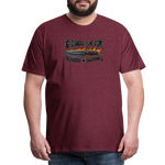 Camiseta prémium hombre | KnifeMaker The Northern Black Forge - rojo bordeaux salpicado