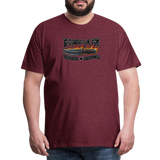 Camiseta prémium hombre | KnifeMaker The Northern Black Forge - rojo bordeaux salpicado