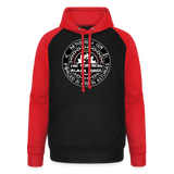 Sudadera dos tonos - Arte Runas The Northern Black Forge - negro/rojo