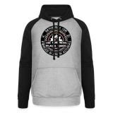 Sudadera dos tonos - Arte Runas The Northern Black Forge - gris jaspeado/negro