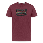 Camiseta prémium hombre | KnifeMaker The Northern Black Forge - rojo bordeaux salpicado