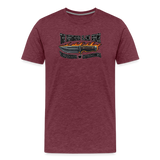 Camiseta prémium hombre | KnifeMaker The Northern Black Forge - rojo bordeaux salpicado