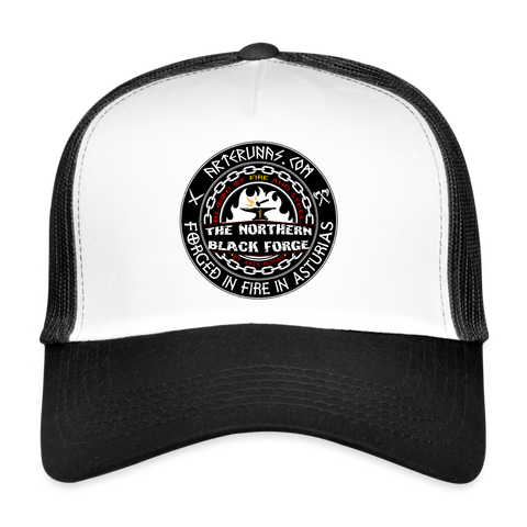 Gorra de malla - Arte Runas The Northern Black Forge - blanca/negro