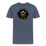 Camiseta prémium hombre | Team Blacksmiths weapons The Northern Black Forge - azul jaspeado