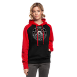 Sudadera dos tonos - Arte Runas The Northern Black Forge - negro/rojo