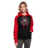 Sudadera dos tonos - Arte Runas The Northern Black Forge - negro/rojo