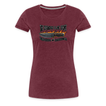 Camiseta premium mujer | KnifeMaker The Northern Black Forge - rojo bordeaux salpicado