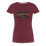 Camiseta premium mujer | KnifeMaker The Northern Black Forge - rojo bordeaux salpicado