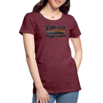 Camiseta premium mujer | KnifeMaker The Northern Black Forge - rojo bordeaux salpicado