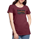 Camiseta premium mujer | KnifeMaker The Northern Black Forge - rojo bordeaux salpicado