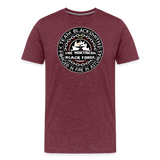 Camiseta prémium hombre | Team Blacksmiths The Northern Black Forge - rojo bordeaux salpicado