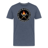 Camiseta prémium hombre | Team blacksmith knife The Northern Black Forge - azul jaspeado