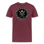 Camiseta prémium hombre | Team Blacksmiths weapons The Northern Black Forge - rojo bordeaux salpicado