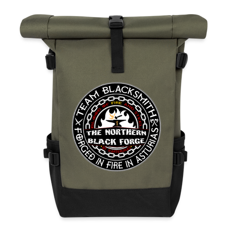 Mochila enrollable - Team Blacksmiths The Northern Black Forge - verde oliva/negro