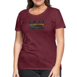 Camiseta premium mujer | KnifeMaker The Northern Black Forge - rojo bordeaux salpicado