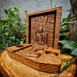 Altar tallado en honor a Thor madera castaño